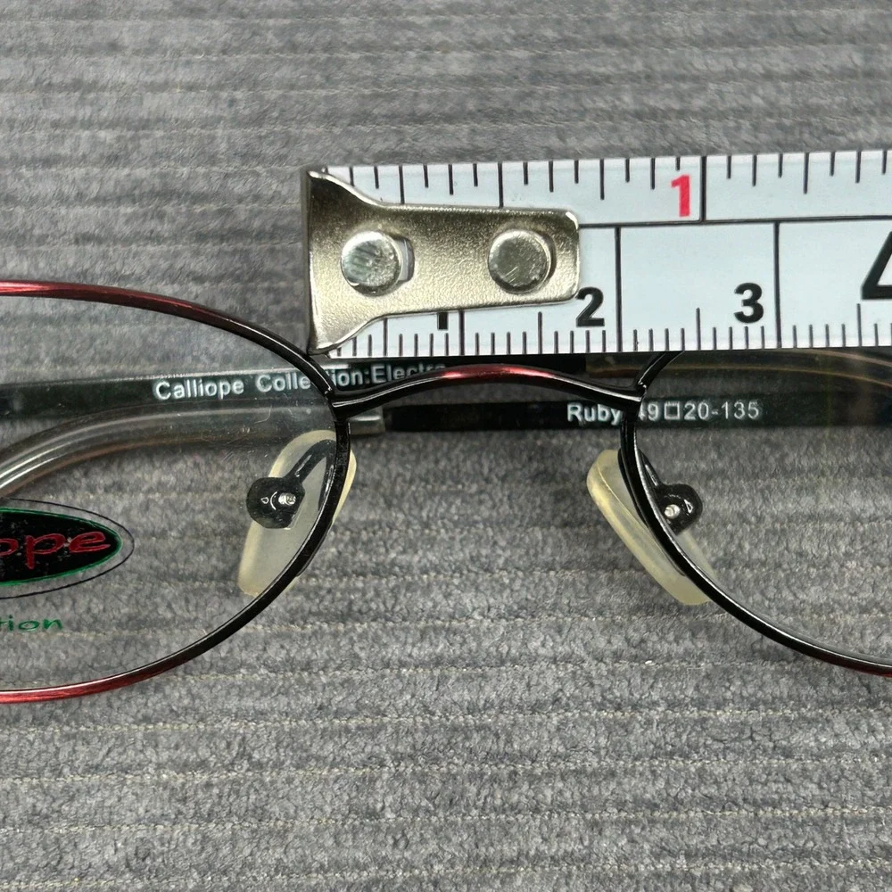 Calliope Collection Electra Ruby Oval Y2k Eyeglass Frames Burgundy Black